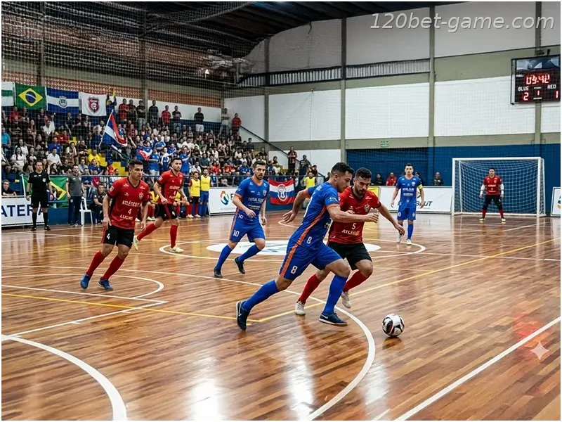 jogadores jogando futsal em campeonato
